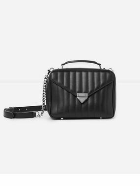 The Kooples Barbara Black Quilted Leather Crossbody Bag Made in Italy